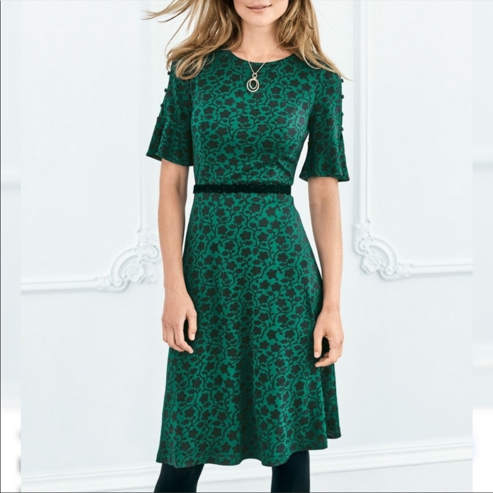 Boden Alexis Green Enchanted Vines Dress!